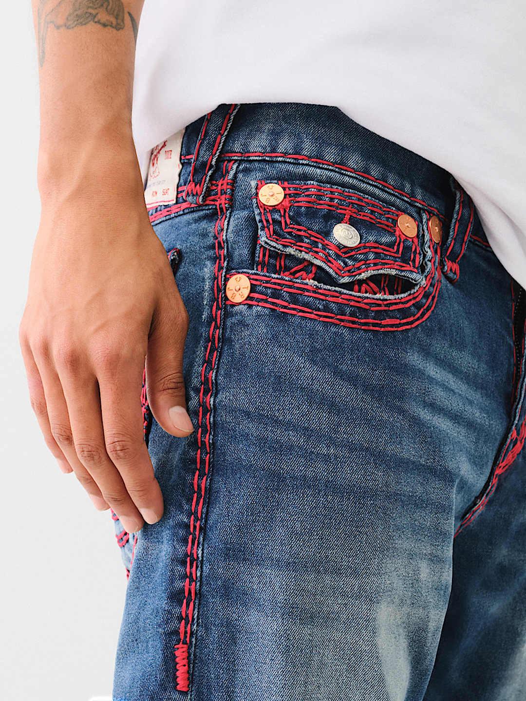 True Religion Men SUPER QT Ricky Straight Fit Dark Wash Jeans - Image 5