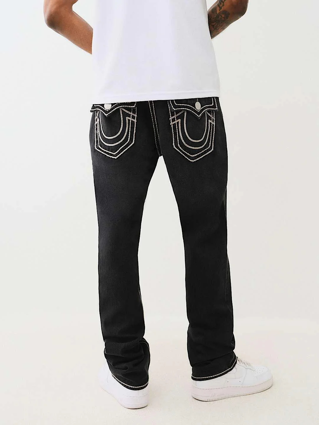 True Religion Men ROPE STITCH Ricky Straight Fit Pure Cotton Mid Rise Jeans - Image 3