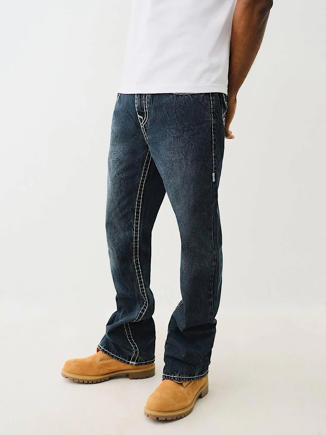 True Religion Men SUPER T Billy Bootcut Fit Dark Wash Jeans - Image 6