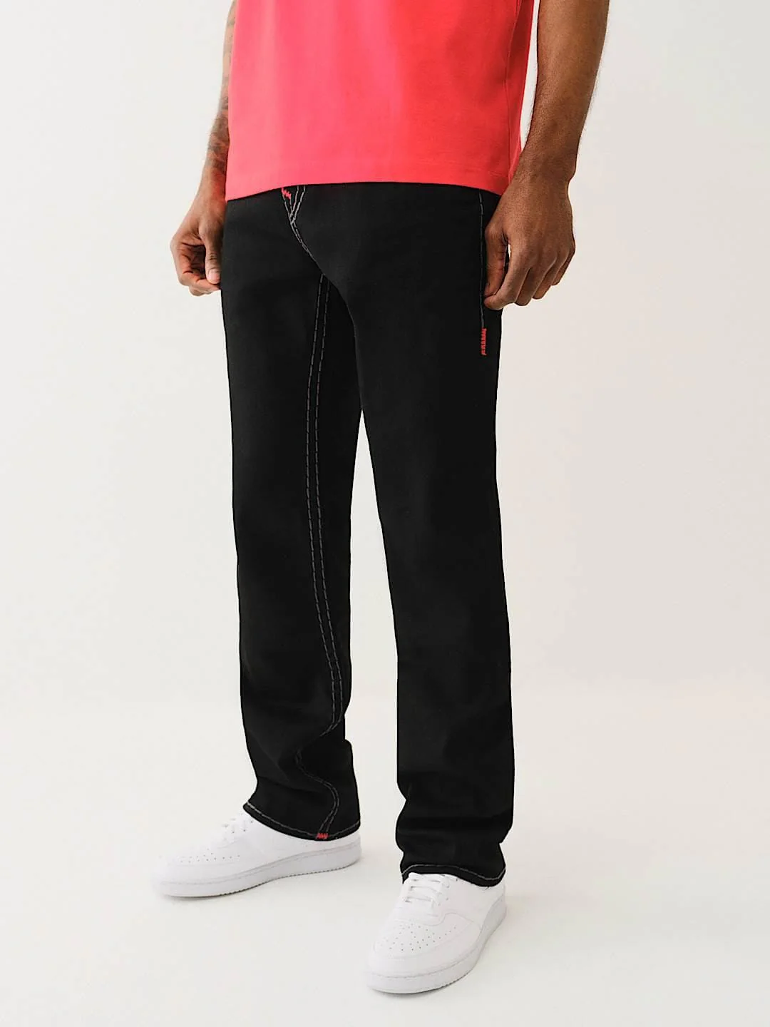 True Religion Men SUPER T Ricky Straight Fit Mid Rise Jeans - Image 4