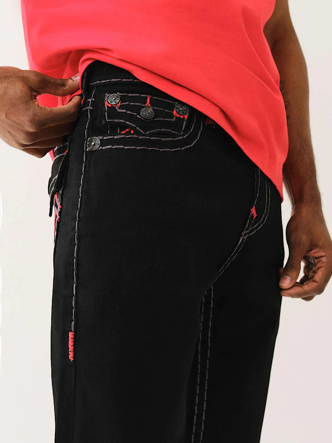 True Religion Men SUPER T Ricky Straight Fit Mid Rise Jeans - Image 5