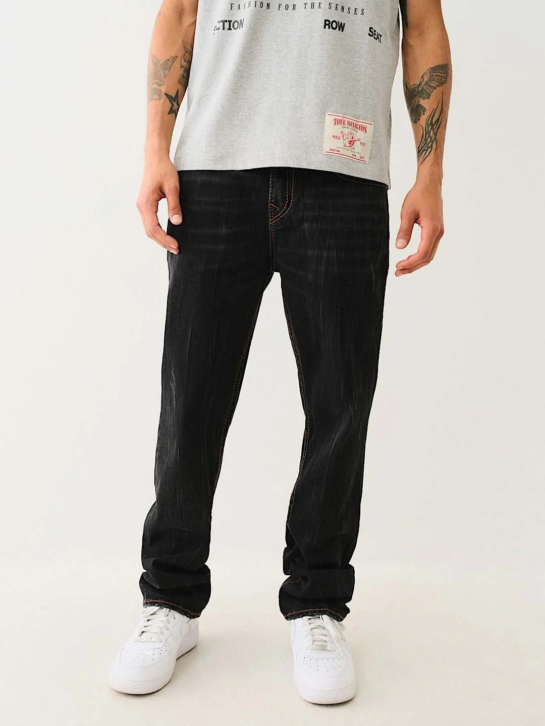 True Religion Men BIG T Ricky Straight Fit Mid Rise Jeans - Image 2