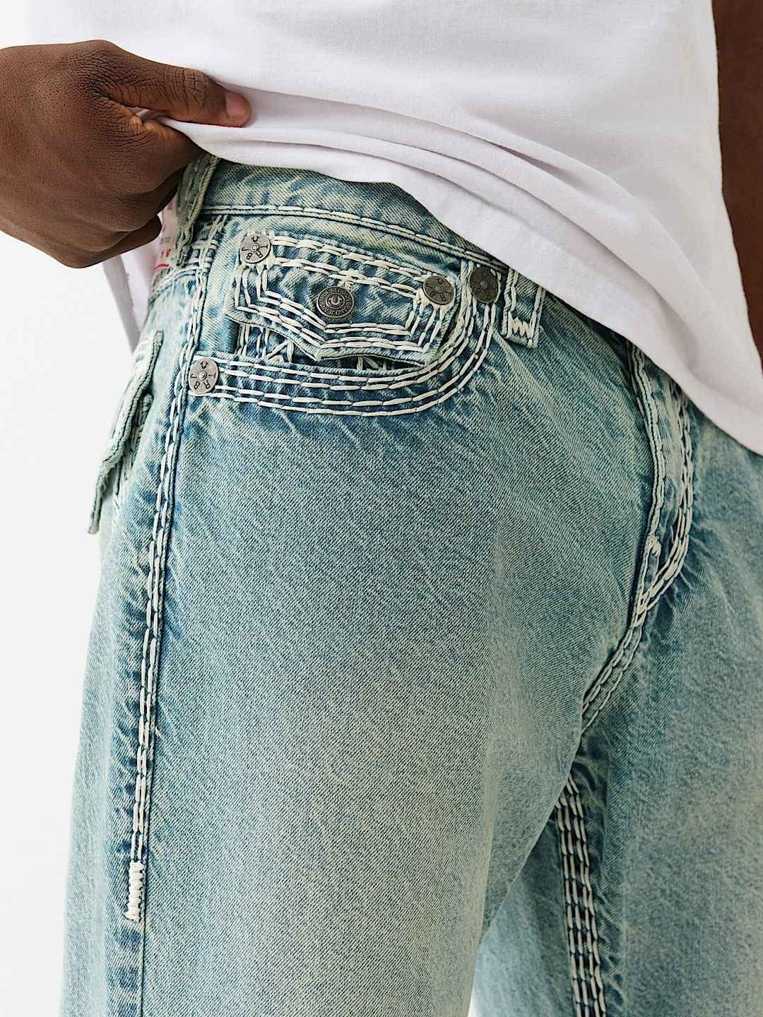 True Religion Men SUPER QT Ricky Straight Fit Light Wash Jeans - Image 5