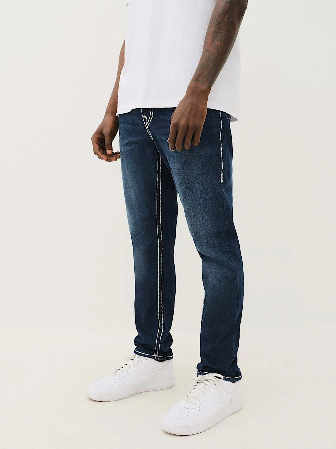 True Religion Men SUPER T Rocco Slim Fit Dark Wash Jeans - Image 3