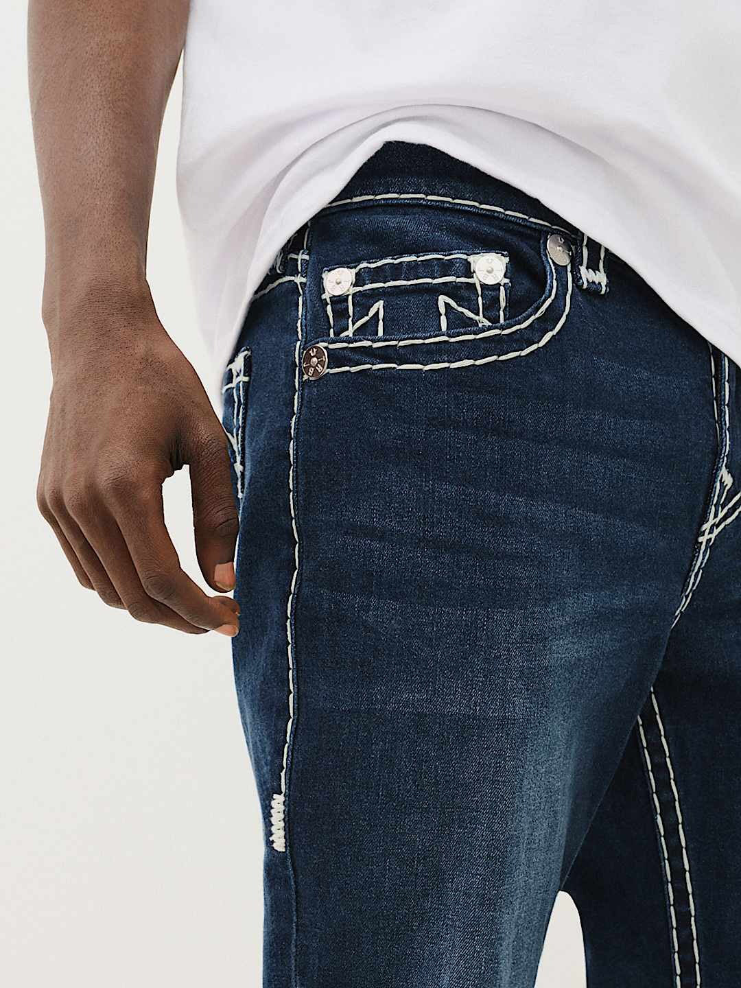True Religion Men SUPER T Rocco Slim Fit Dark Wash Jeans - Image 6