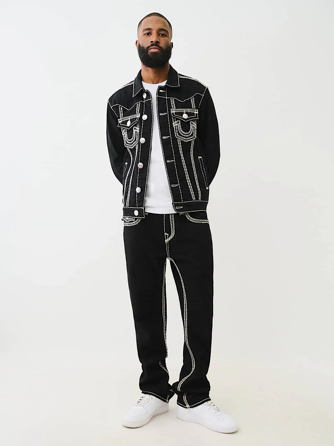 True Religion Men SUPER QT Ricky Straight Fit Mid Rise Jeans - Image 5