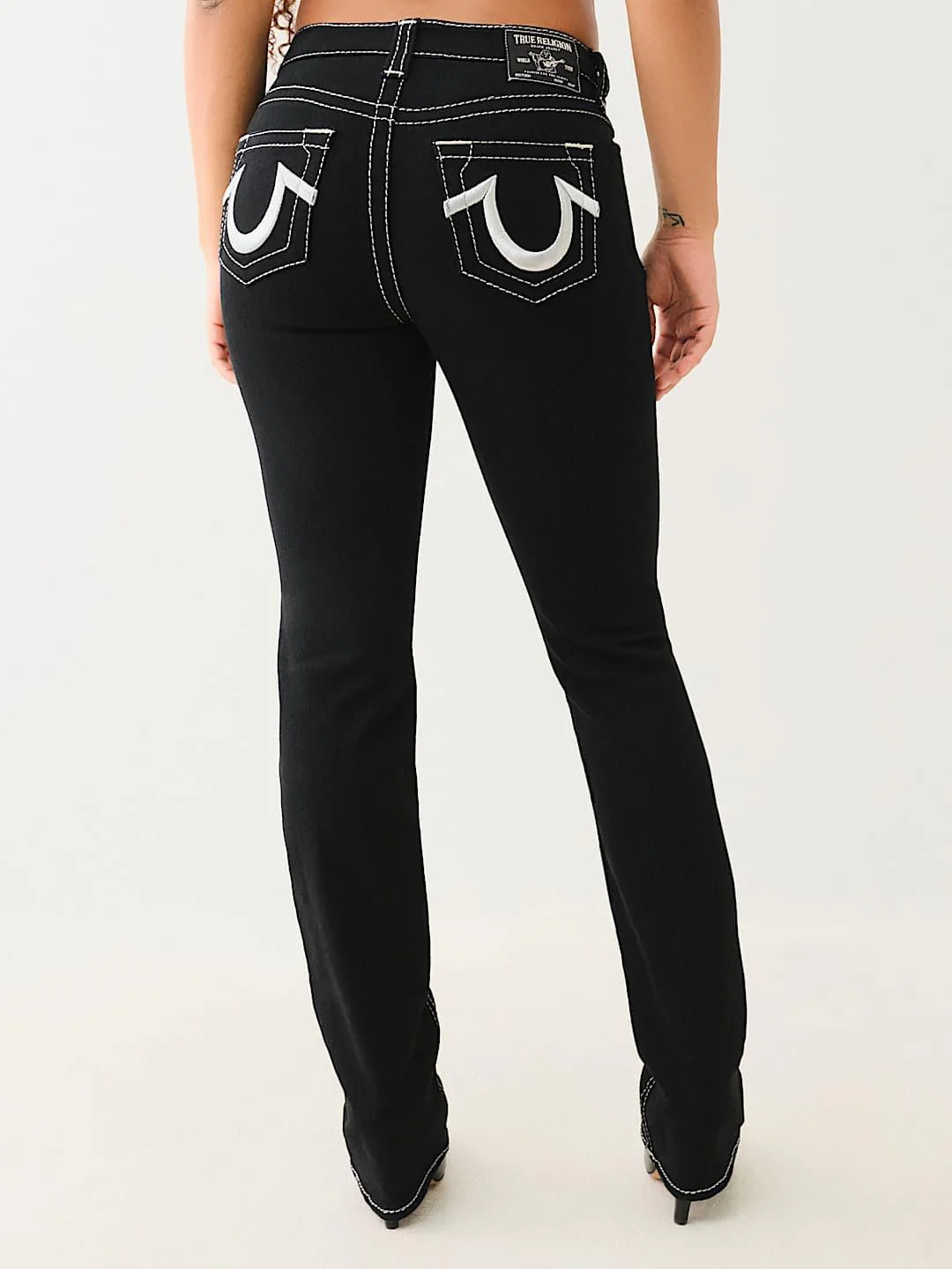 True Religion Big T Billie Straight Fit Black Mid Rise Solid Jeans - Image 3