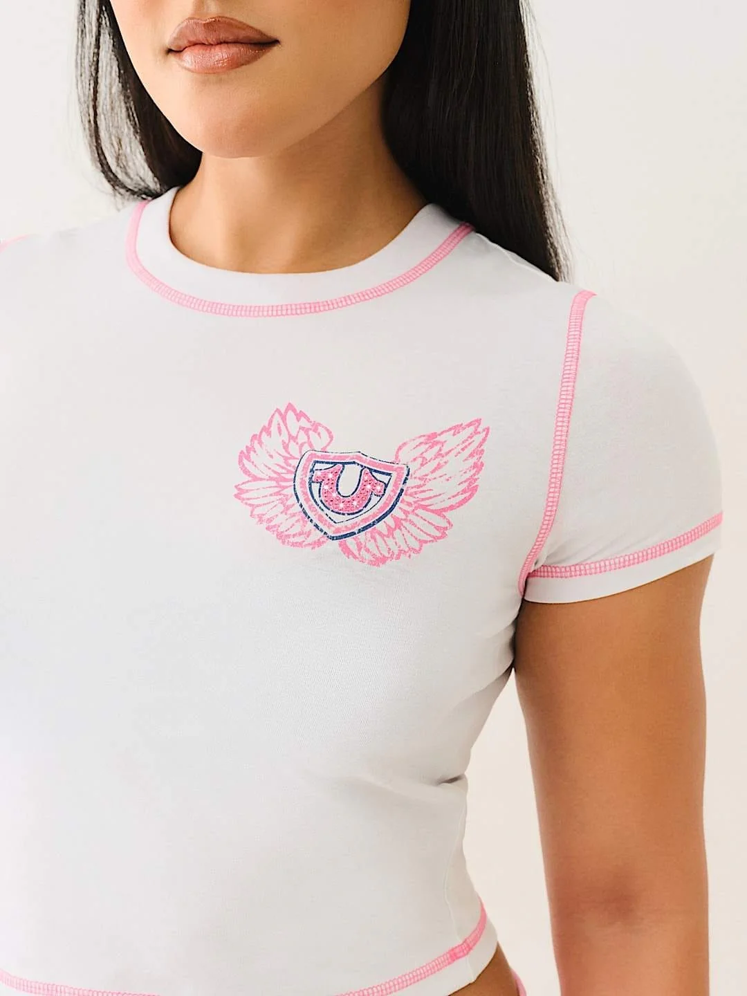 True Religion Women White Placement Print Round Neck Top - Image 5