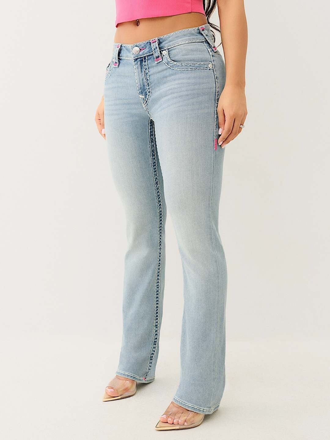 True Religion Women Blue Straight Fit Washed Jeans - Image 4