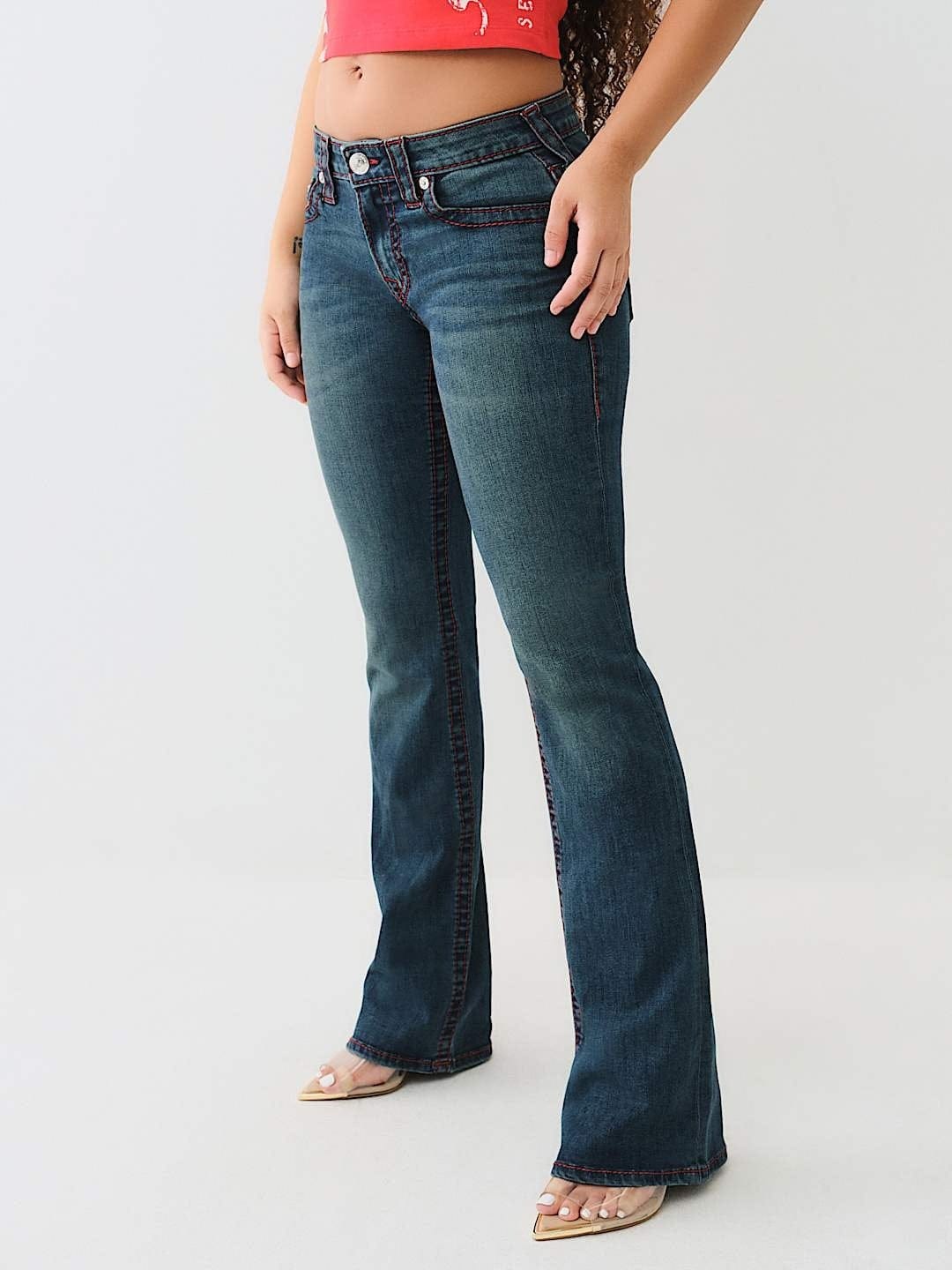 True Religion Women Blue Boot Cut Washed Jeans - Image 5