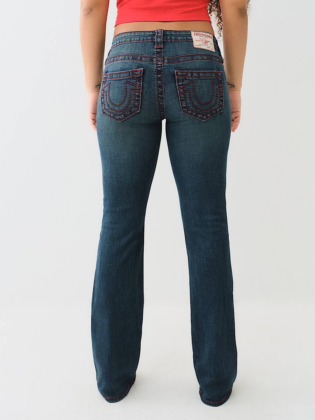 True Religion Women Blue Boot Cut Washed Jeans - Image 6