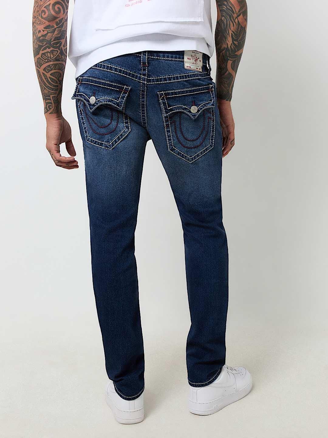 True Religion Men BIG T Rocco Slim Fit Dark Wash Jeans - Image 3