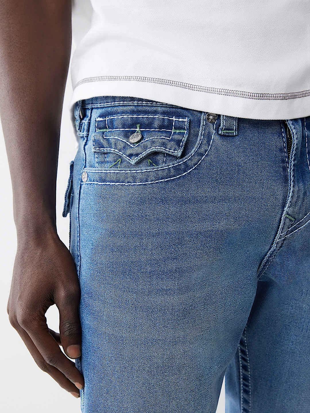 True Religion Men BIG T Geno Skinny Fit Medium Wash Jeans - Image 6