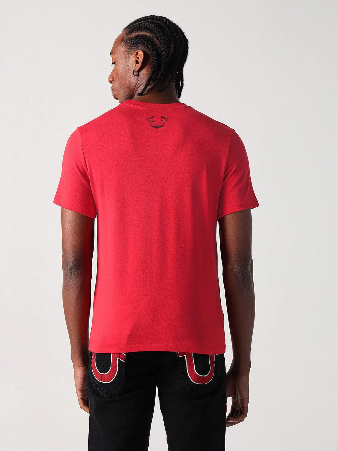 True Religion Men Red Placement Print Round Neck Tshirt - Image 3