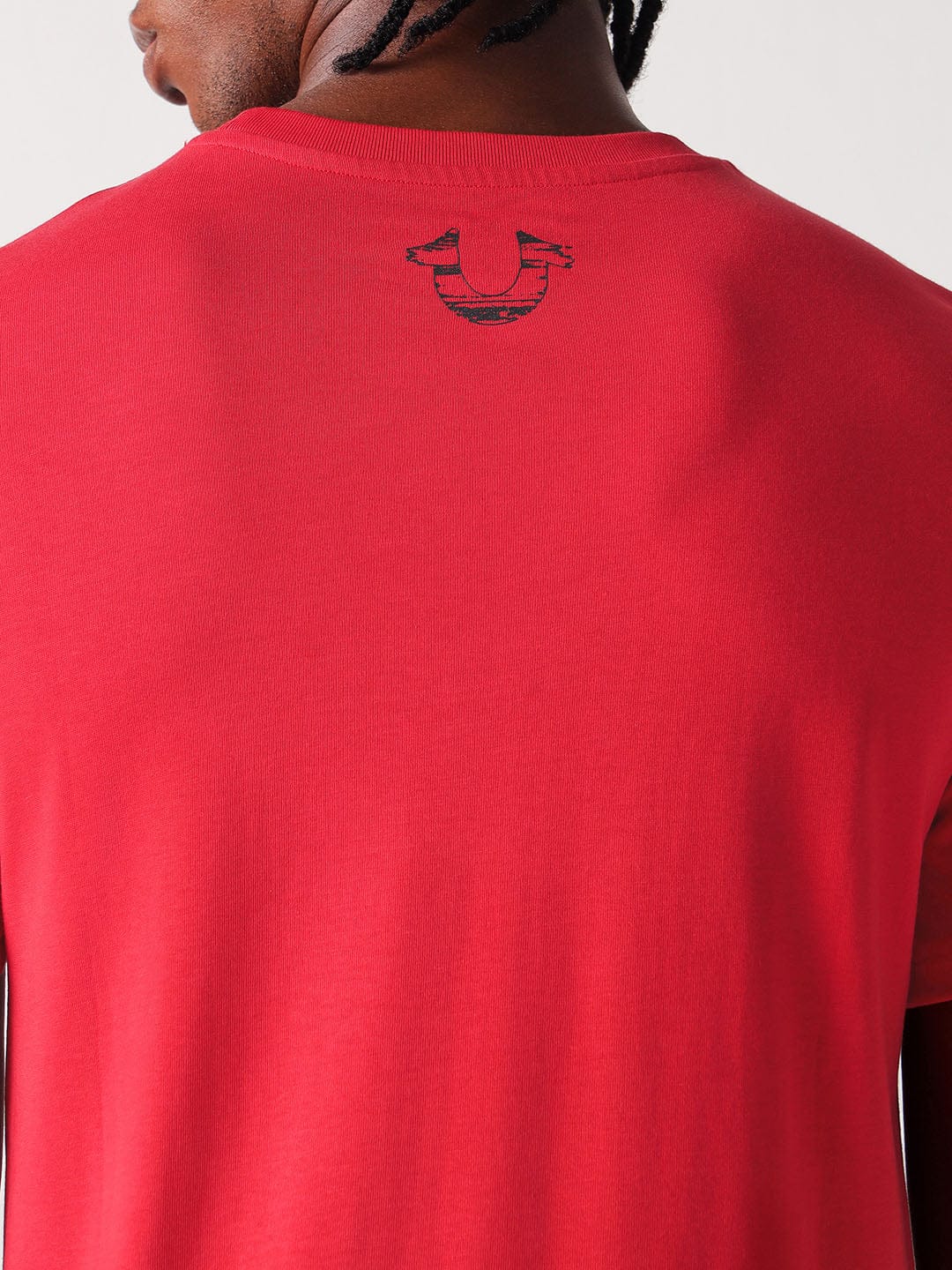 True Religion Men Red Placement Print Round Neck Tshirt - Image 6