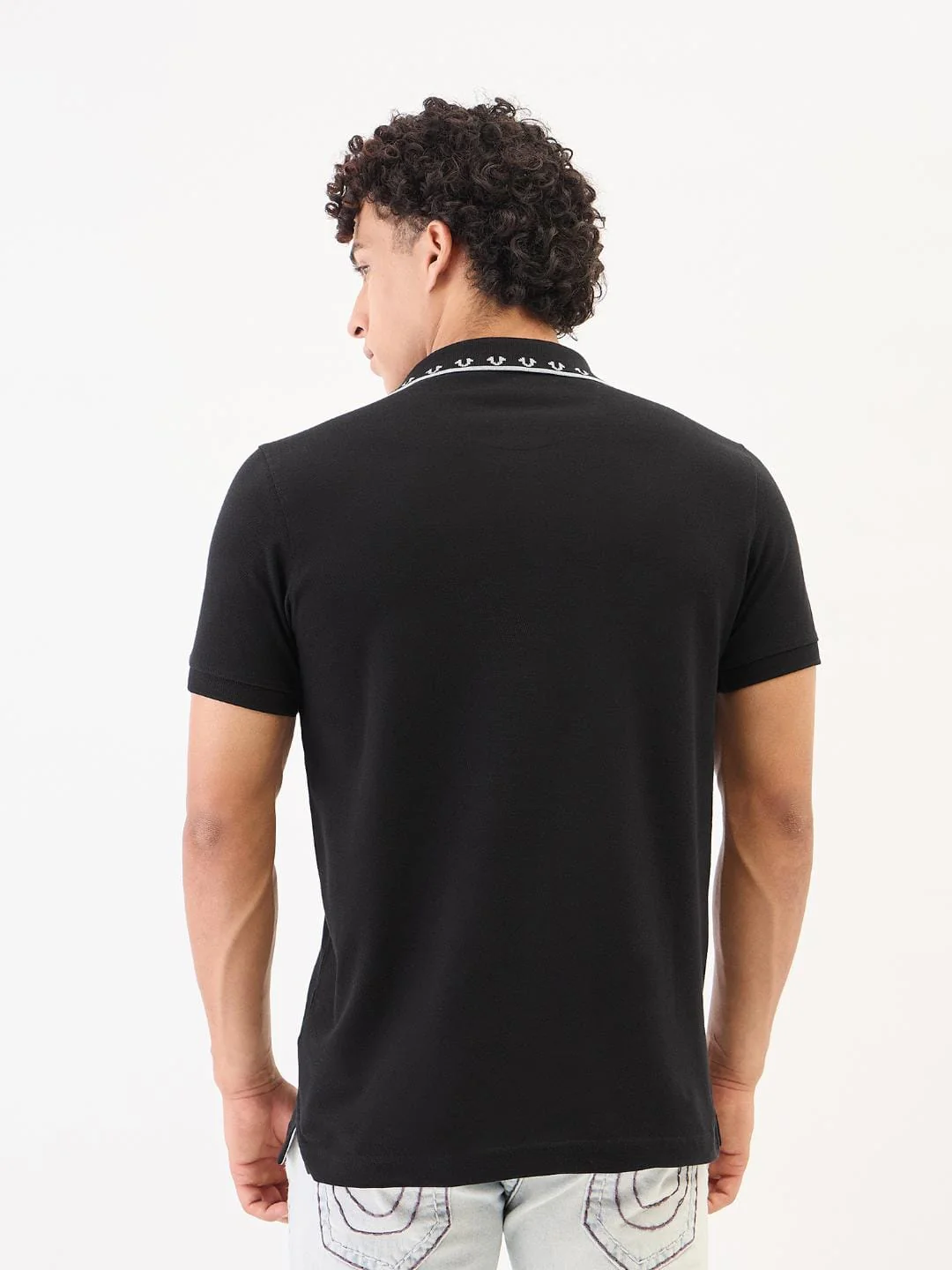 True Religion Men Black Solid Polo Tshirt - Image 5