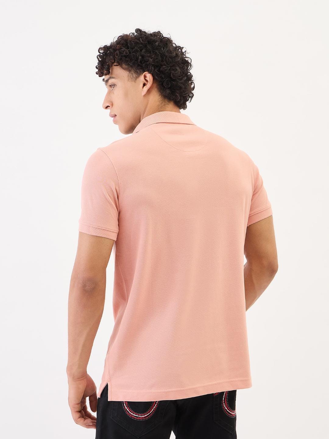 True Religion Men Pink Solid Polo Tshirt - Image 5
