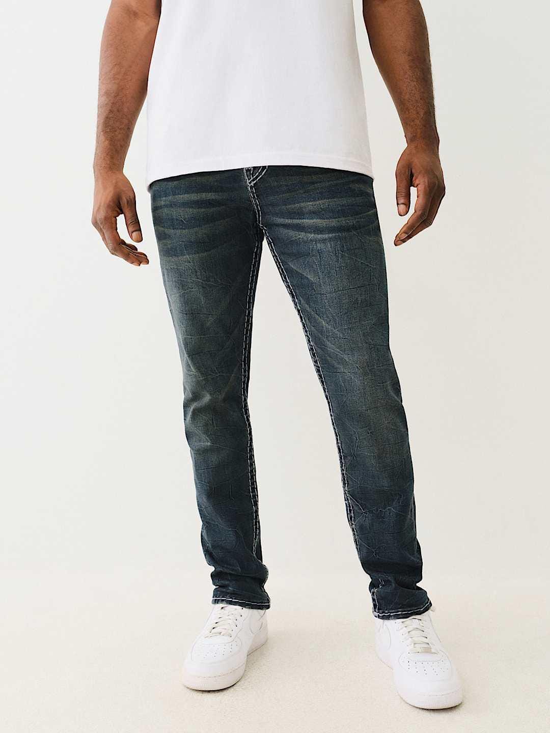 True Religion Men SUPER T Rocco Slim Fit Dark Wash Jeans - Image 2