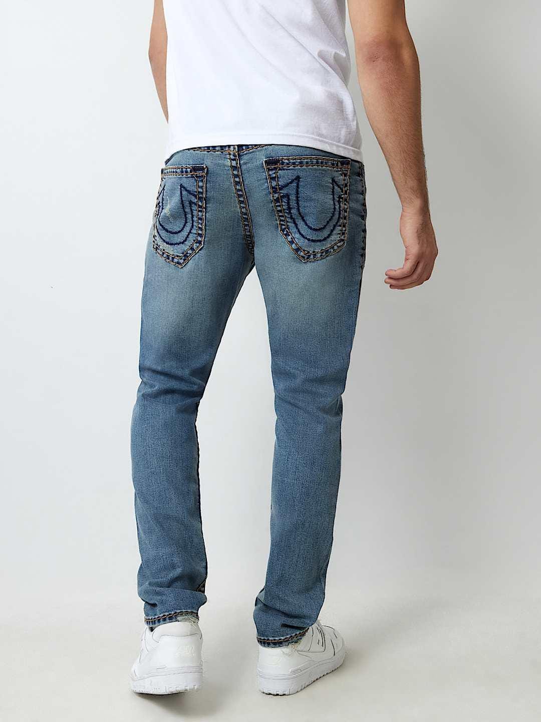 True Religion Men SUPER T Rocco Slim Fit Medium Wash Jeans - Image 3