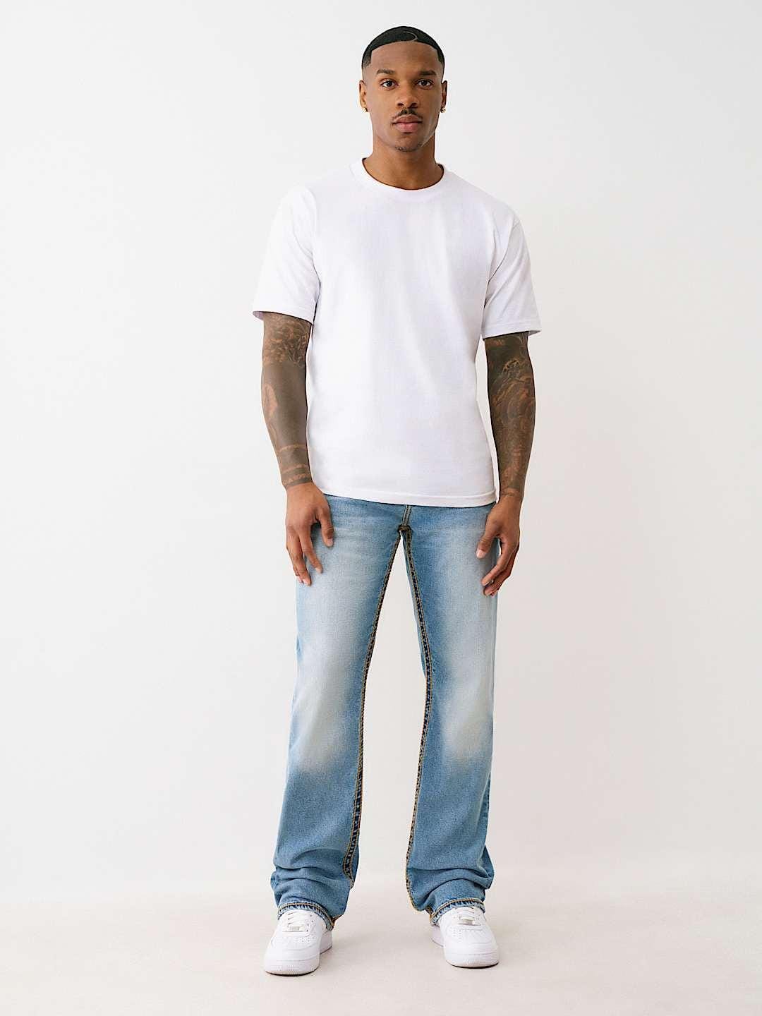 True Religion Men ROPE STITCH Ricky Straight Fit Medium Wash Jeans - Image 6