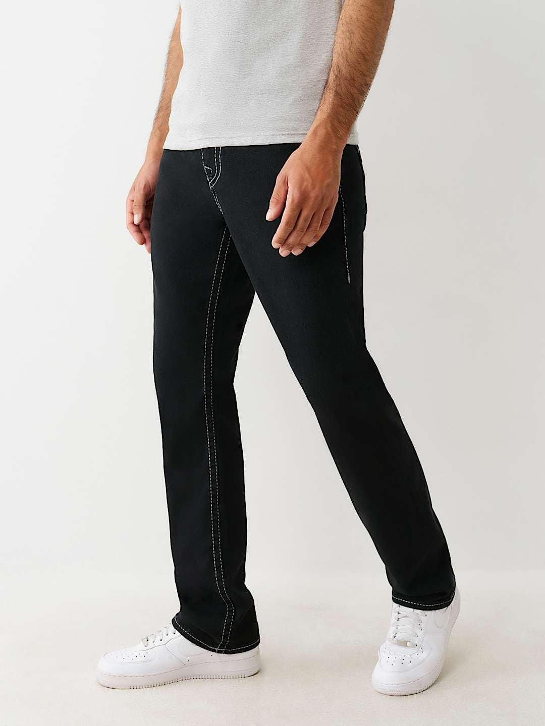 True Religion Men Embroidered Ricky Straight Fit Pure Cotton Mid Rise Jeans - Image 3