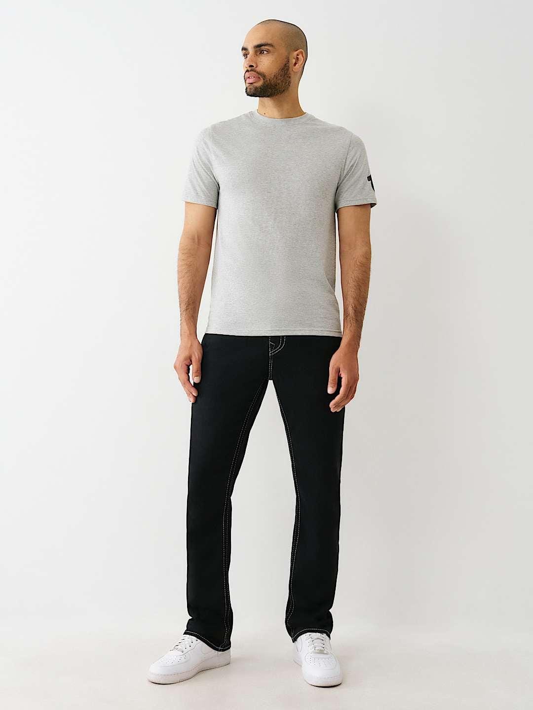 True Religion Men Embroidered Ricky Straight Fit Pure Cotton Mid Rise Jeans - Image 6