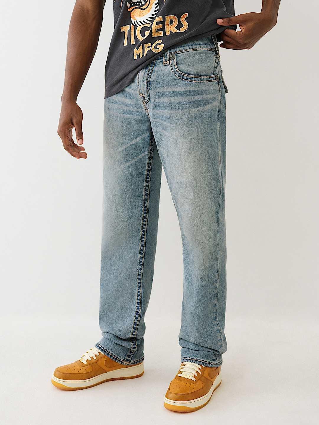 True Religion Men Super T Ricky Straight Fit Light Wash Jeans - Image 3