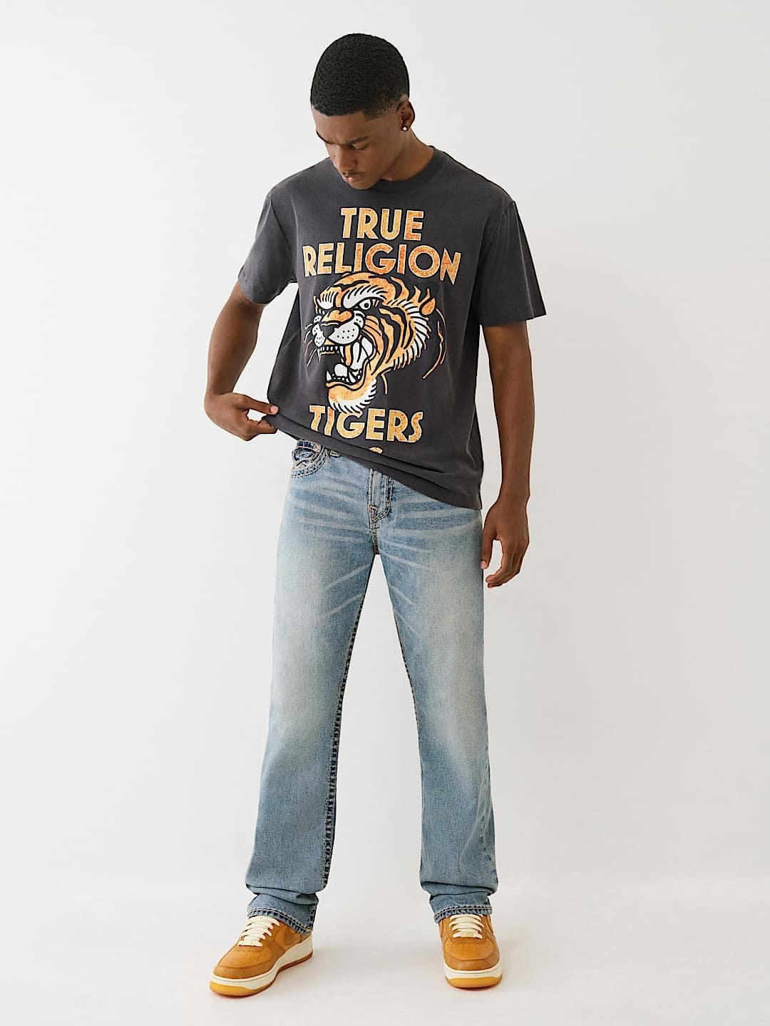 True Religion Men Super T Ricky Straight Fit Light Wash Jeans - Image 5