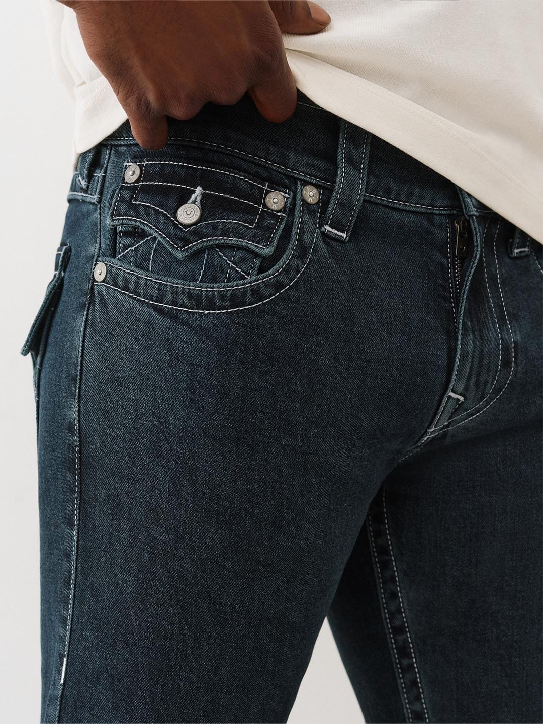True Religion Men SN Billy Bootcut Fit Dark Wash Jeans - Image 5