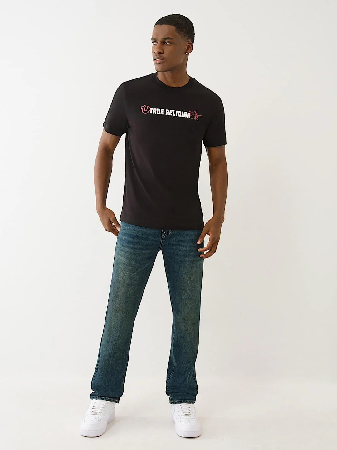 True Religion Men Stud HS Geno Slim Fit Medium Wash Jeans - Image 6