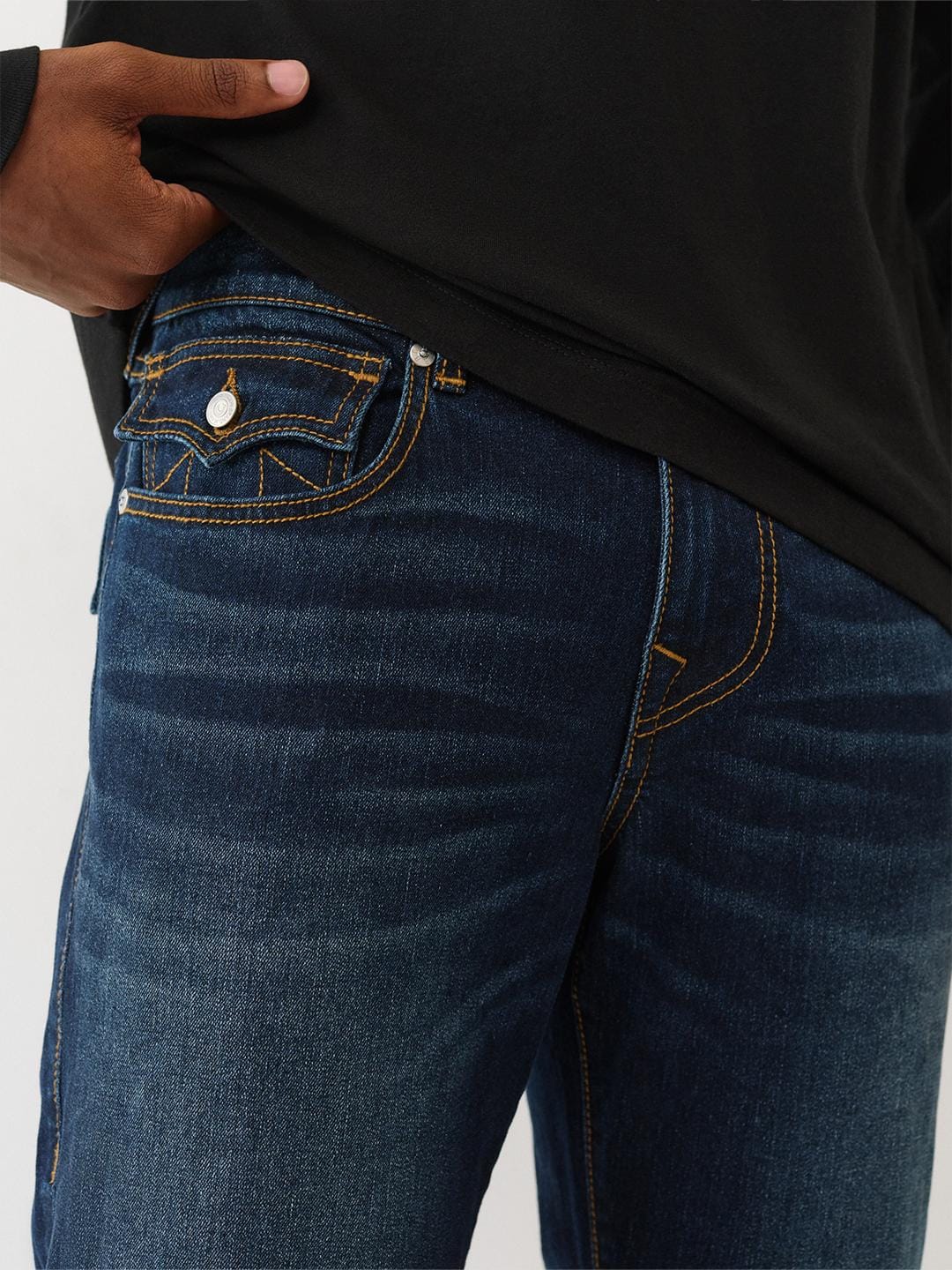 True Religion Men SN Ricky Straight Fit Dark Wash Jeans - Image 5