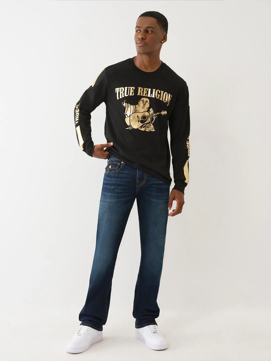 True Religion Men SN Ricky Straight Fit Dark Wash Jeans - Image 6