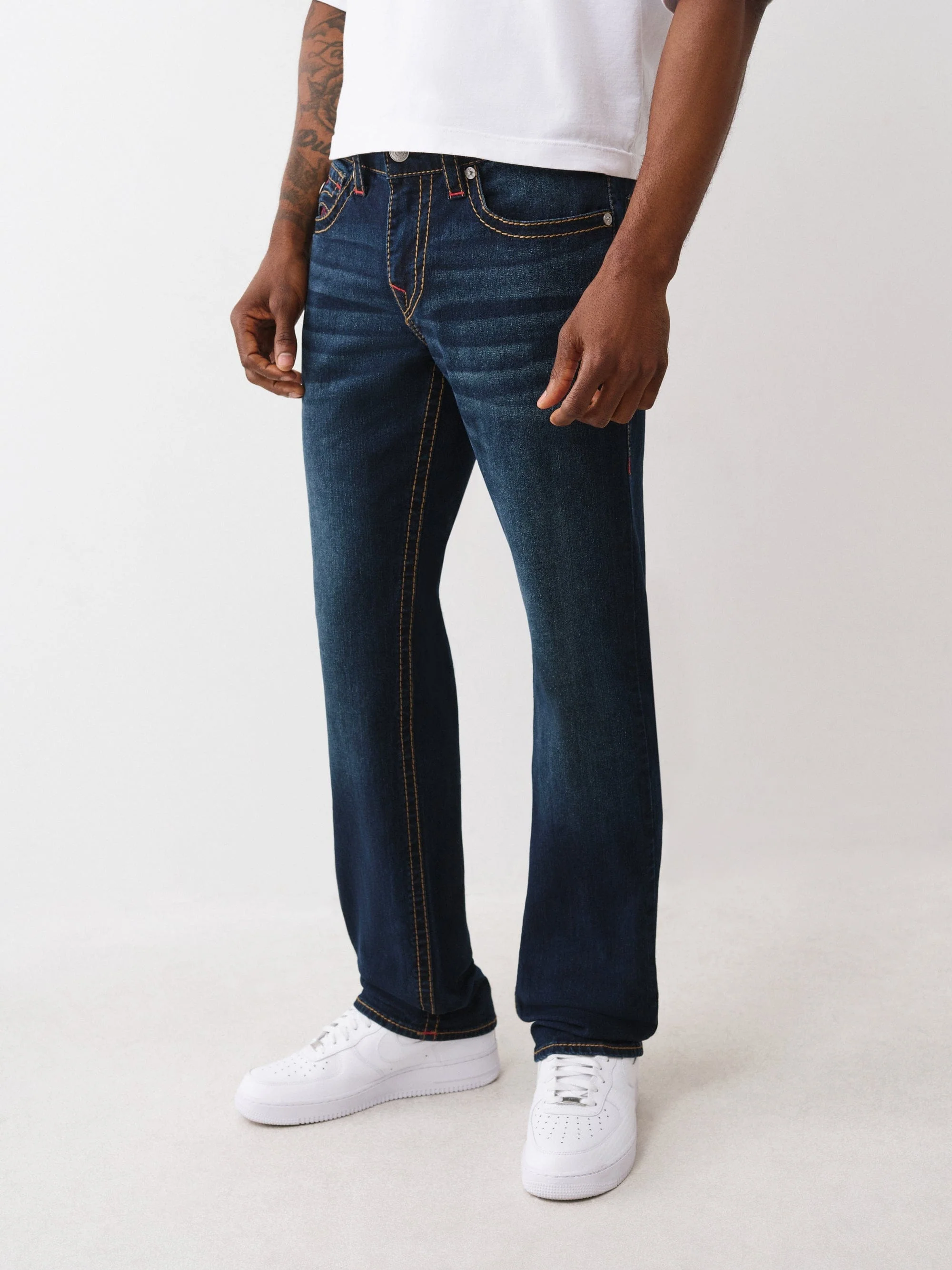 TRUE RELIGION Men RICKY Big T Navy Blue Jeans - Image 5