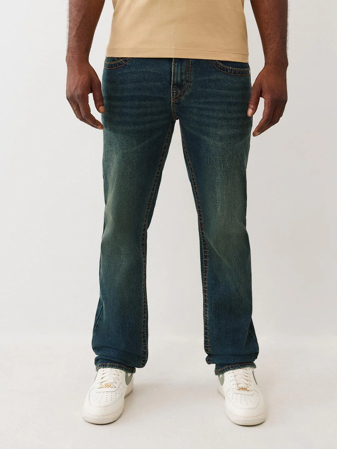 True Religion Men Big T Ricky Straight Fit Medium Wash Jeans - Image 6
