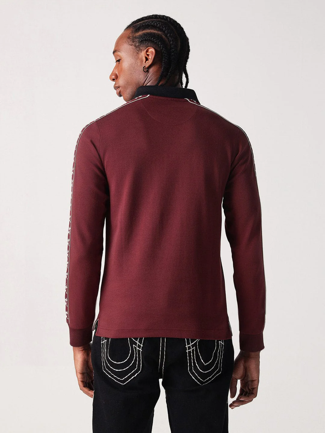 True Religion Men Red Solid Polo Tshirt - Image 3