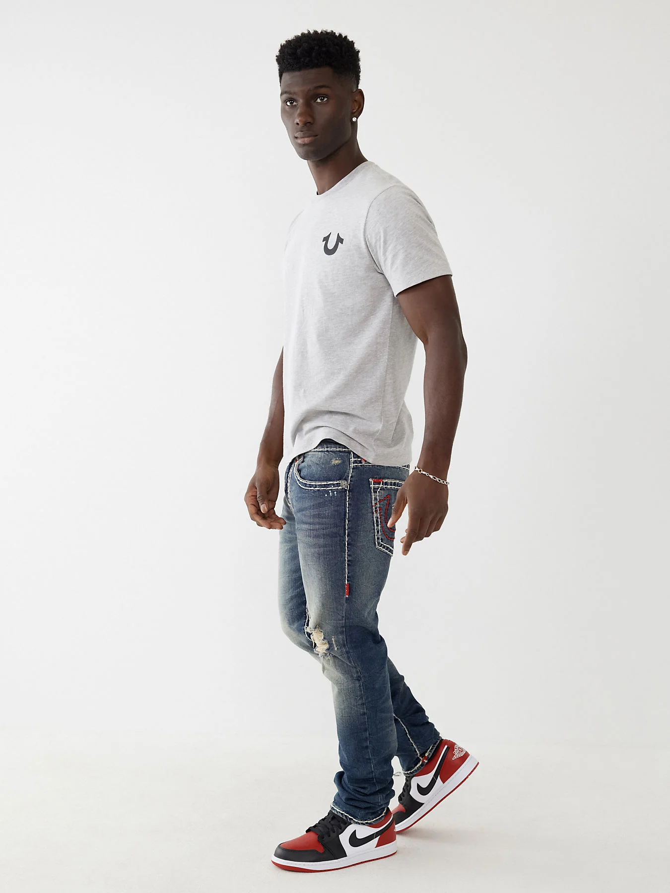 True Religion Men Super T Rocco Skinny Fit Medium Wash Jeans - Image 4