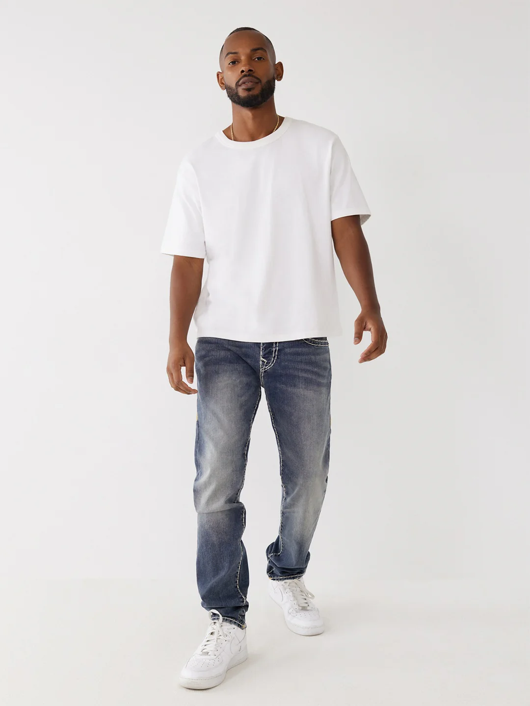 True Religion Men Super T Rocco Skinny Fit Medium Wash Jeans - Image 5