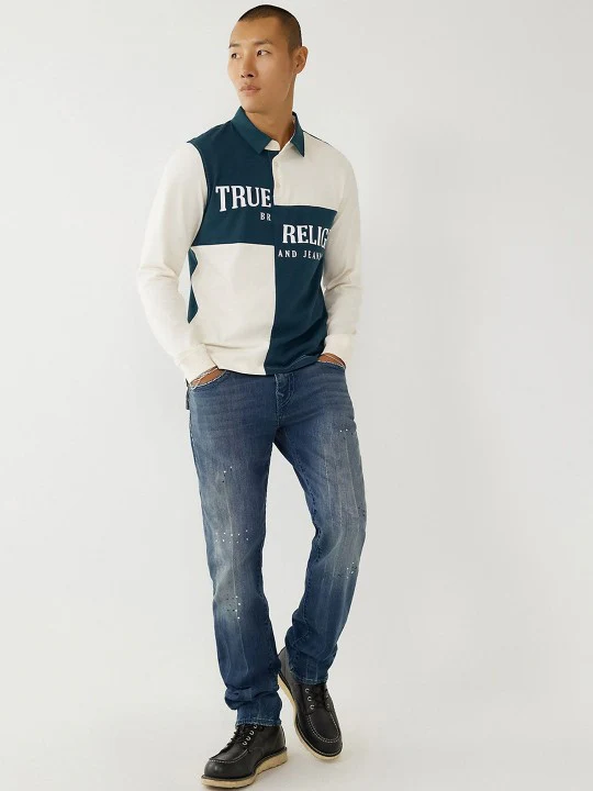 True Religion Men Super T Geno Slim Fit Medium Wash Jeans - Image 2