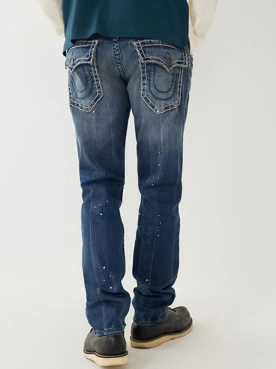 True Religion Men Super T Geno Slim Fit Medium Wash Jeans - Image 4
