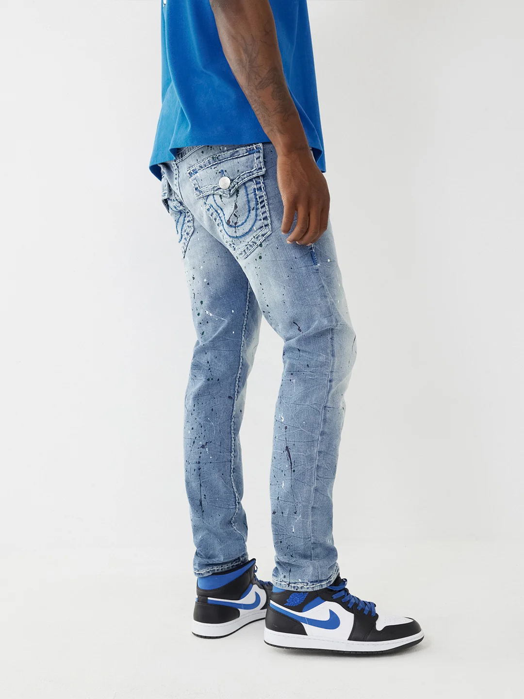True Religion Men Super T Rocco Skinny Fit Light Wash Jeans - Image 4