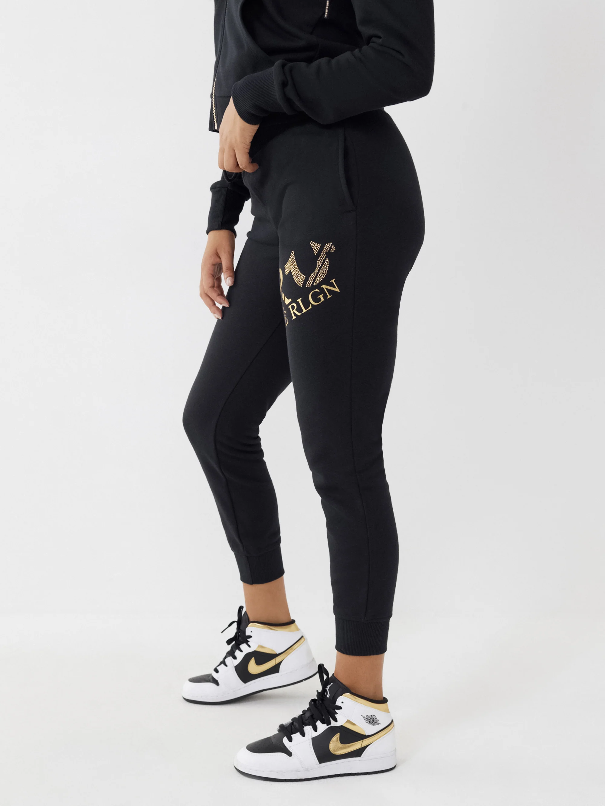 True Religion Black Logo Regular Fit Joggers - Image 3