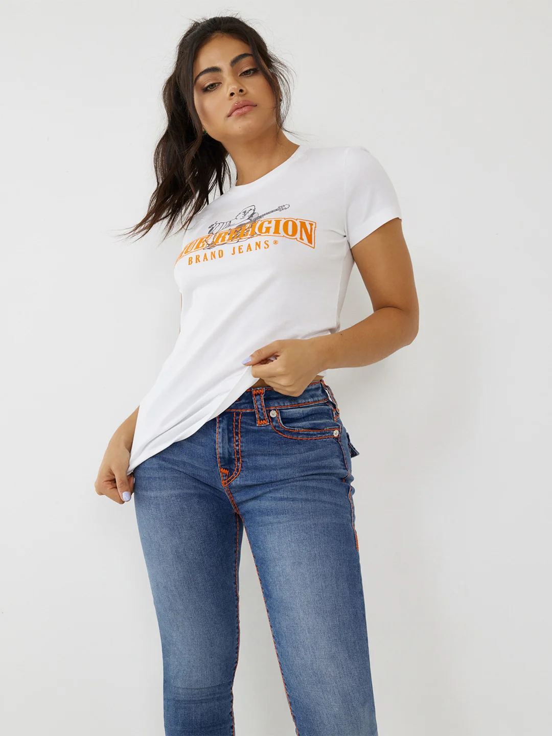 True Religion White Logo Regular Fit T-Shirt - Image 2