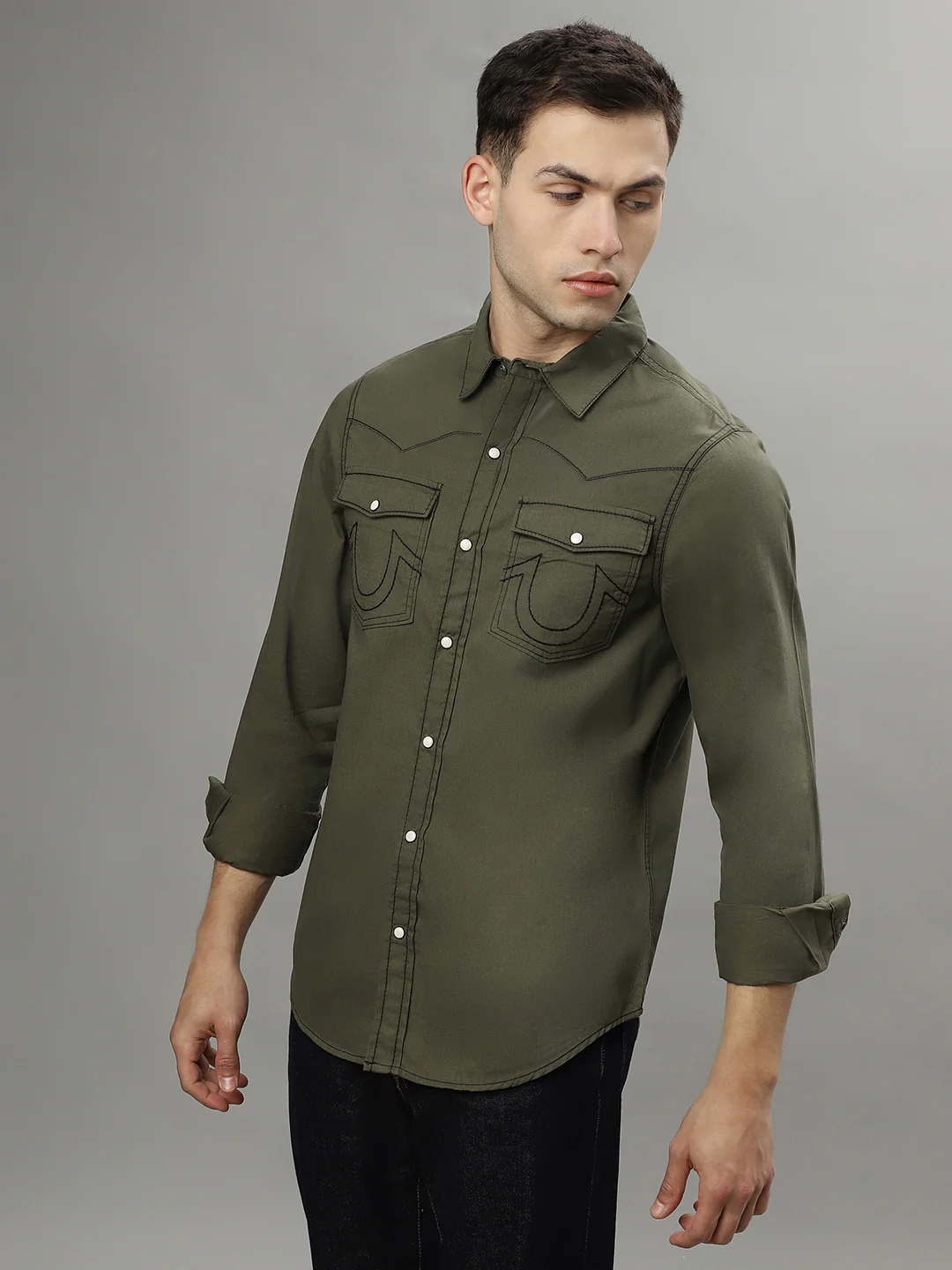 True Religion Green Fashion Regular Fit Shirt - Image 2