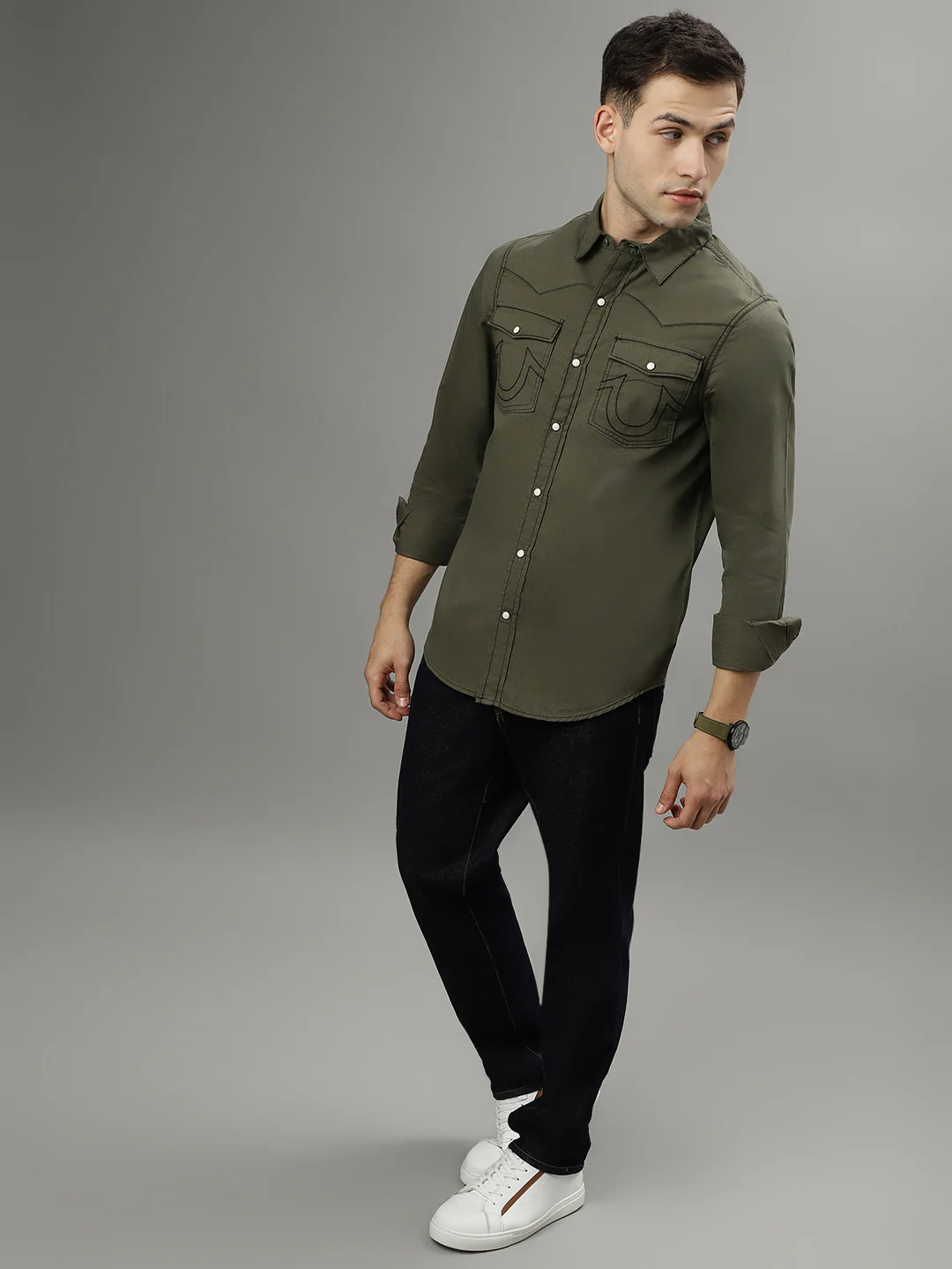 True Religion Green Fashion Regular Fit Shirt - Image 4
