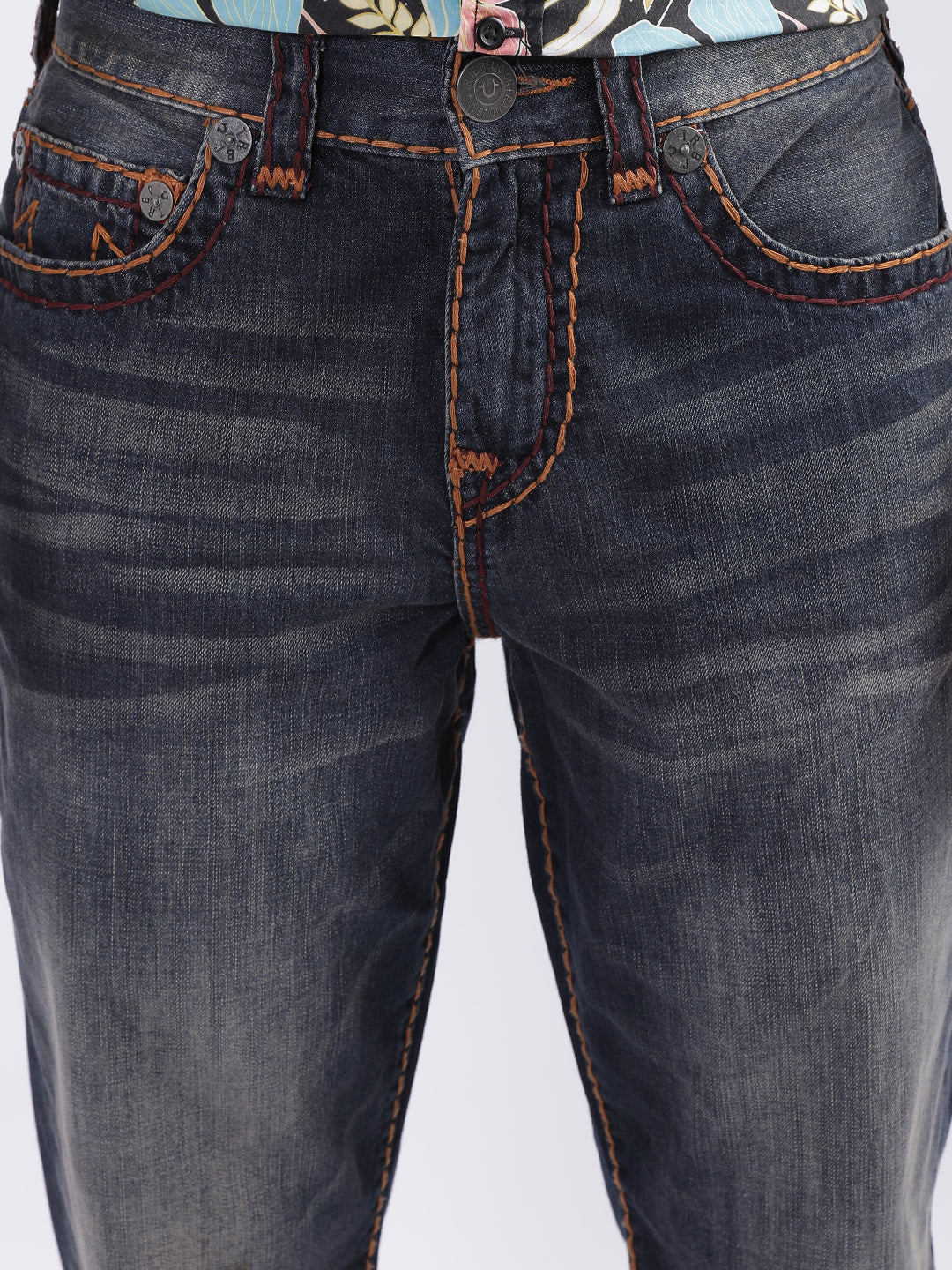 True Religion Men Super T Bobby Oversized Fit Medium Wash Jeans - Image 10