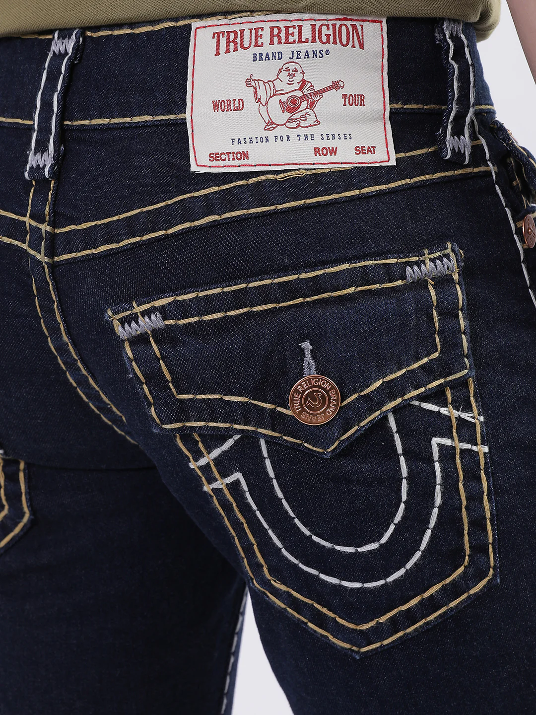 True Religion Men Super T Ricky Straight Fit Dark Wash Jeans