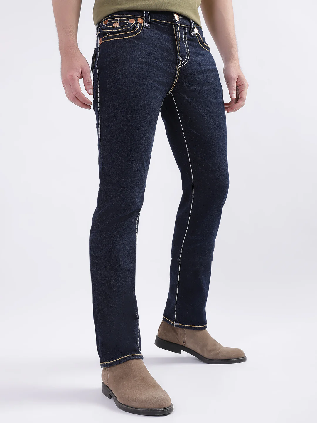 True Religion Men Super T Ricky Straight Fit Dark Wash Jeans - Image 5