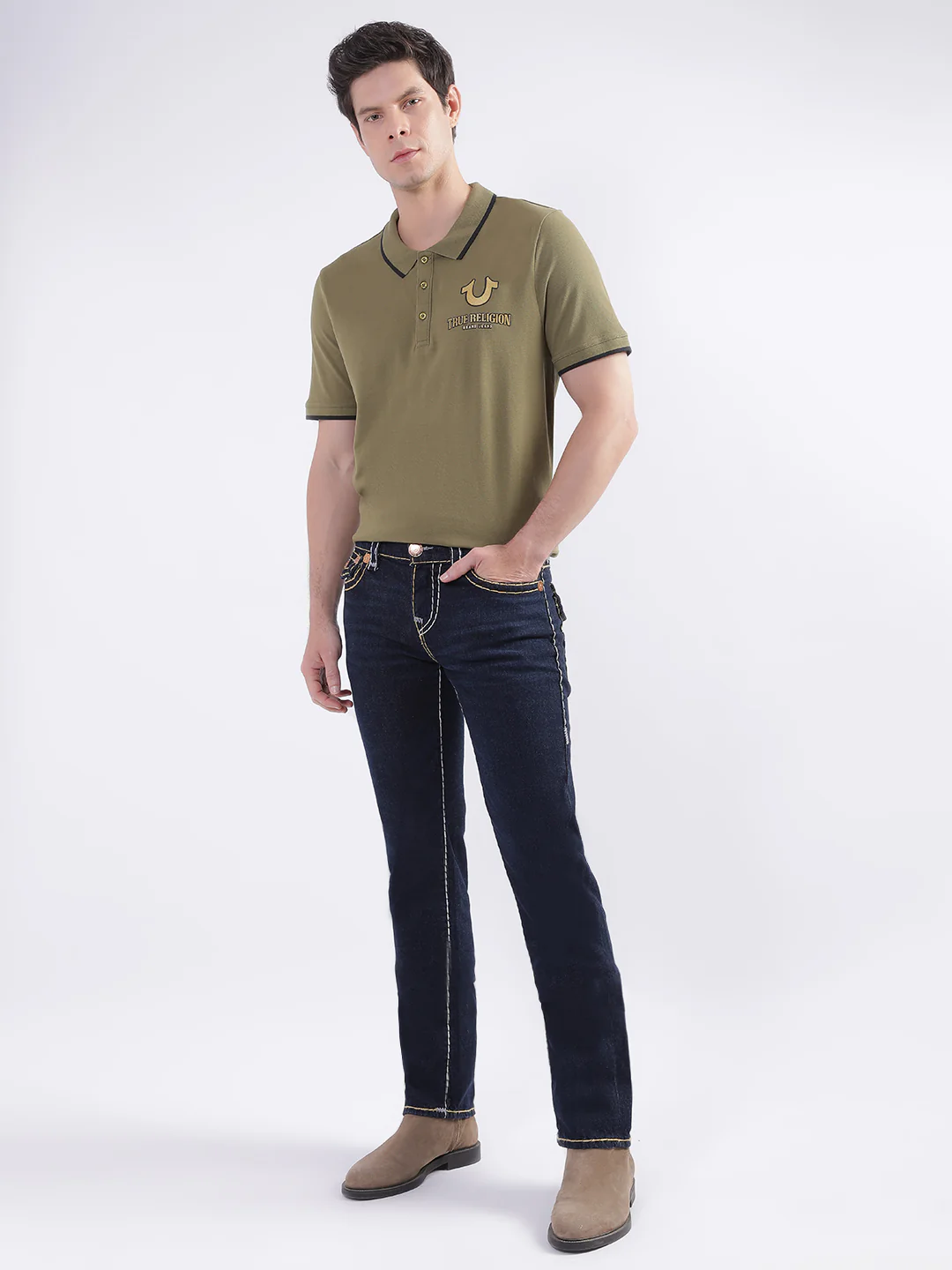 True Religion Men Super T Ricky Straight Fit Dark Wash Jeans - Image 8