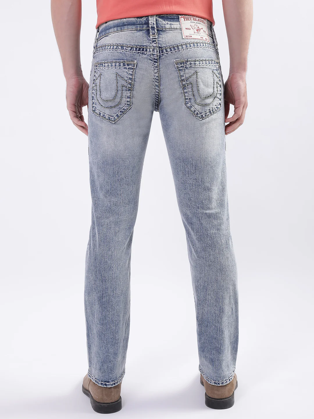 True Religion Men Super T Ricky Straight Fit Light Wash Jeans - Image 6