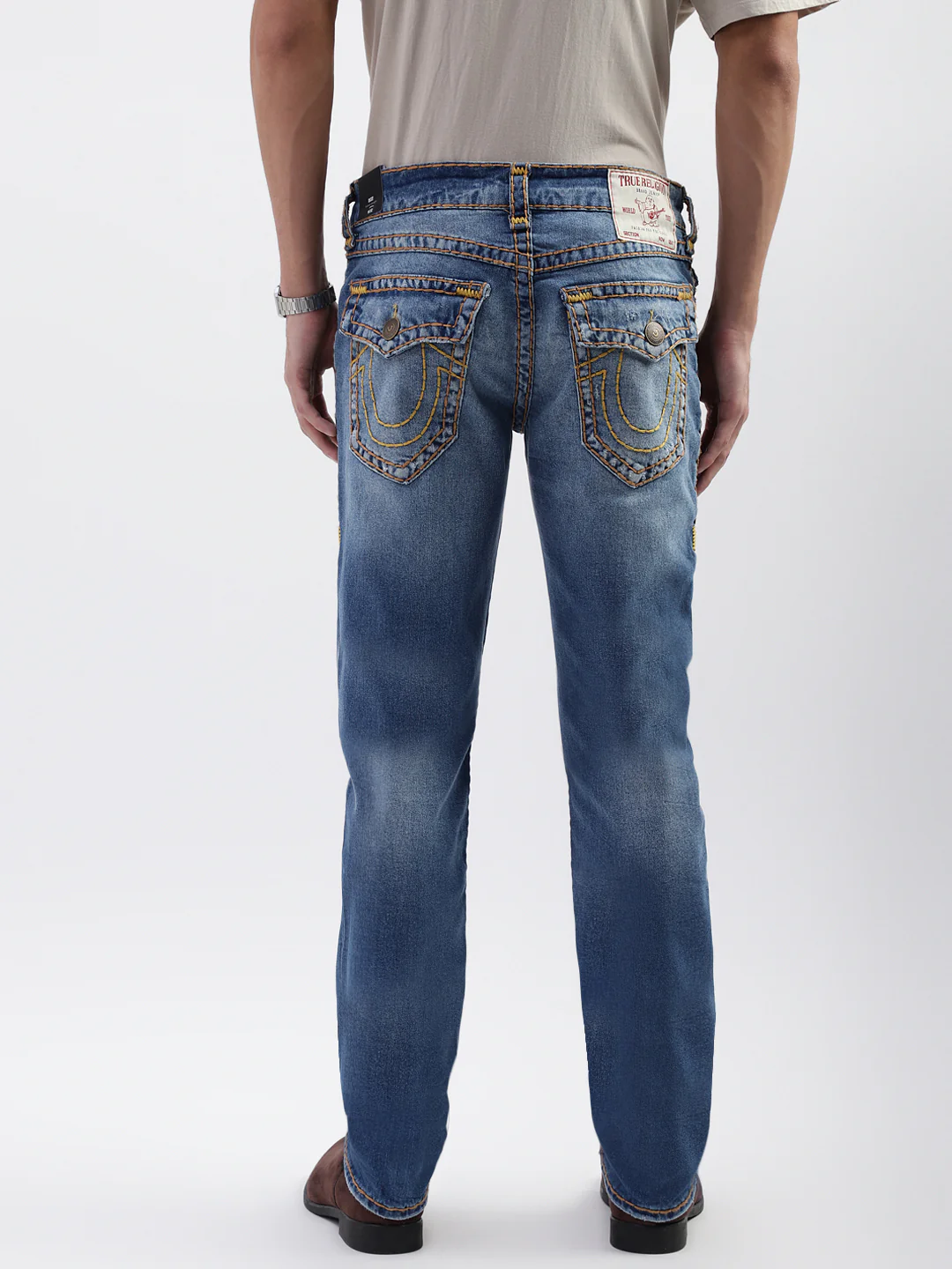 True Religion Men Super T Ricky Straight Fit Medium Wash Jeans - Image 2